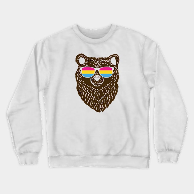 LGBTQ Bear Cool Sunglasses Progressive Pansexual Flag Crewneck Sweatshirt by Sonyi